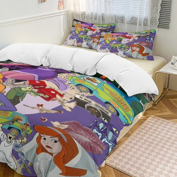 Scooby Doo Daphne 3-Piece Bedding Set Bed Sheets Duvet Cover Pillowcases Pillow Shams Quilts Covers Adult Kids