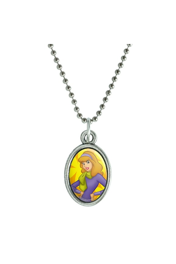 Scooby Doo Daphne Character Antiqued Oval Charm Pendant with Chain