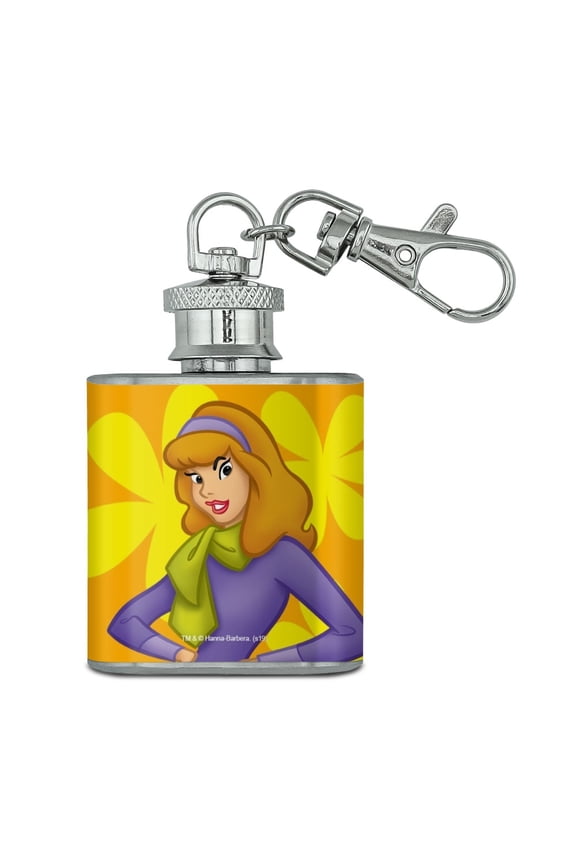 Scooby Doo Daphne Character Stainless Steel 1oz Mini Flask Key Chain