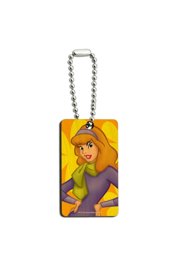 Scooby Doo Daphne Character Wood Wooden Rectangle Keychain Key Ring