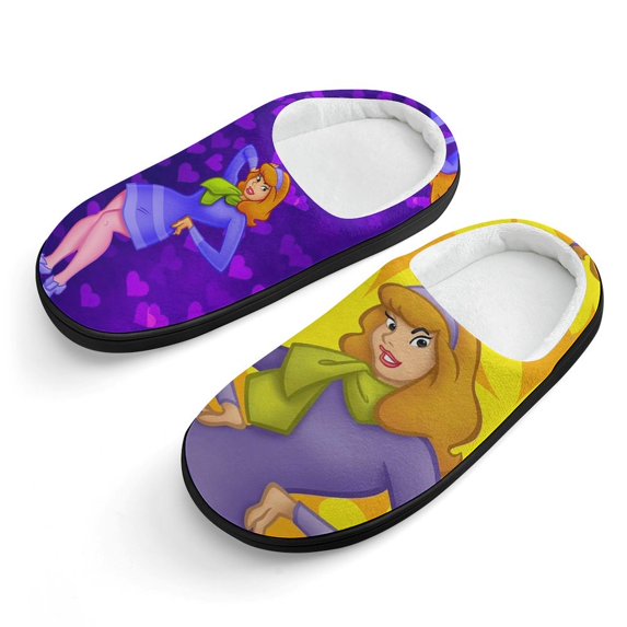 Scooby Doo Daphne Kids Cotton Slippers Slip-on Indoor Memory Foam House Shoes Fluffy Slippers Furry Cozy Comfy Slippers Boys Girls
