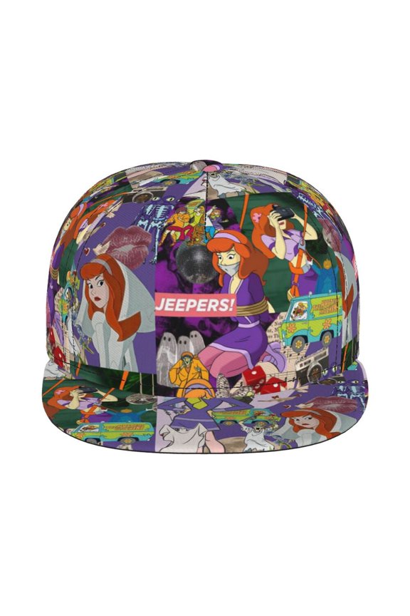 Scooby Doo Daphne Unisex Flat Brim Cap Adjustable Fitted Hat Baseball Cap for Men Women