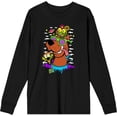 thumbnail image 1 of Scooby-Doo Dog With Shades Adult Black Crew Neck Long Sleeve Tee-Medium, 1 of 3