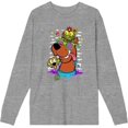 thumbnail image 1 of Scooby-Doo Dog With Shades Adult Heather Gray Crew Neck Long Sleeve Tee-XL, 1 of 6