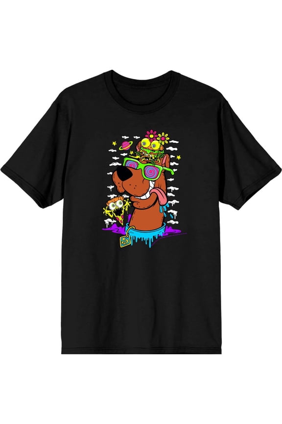 Scooby-Doo Dog With Shades Men's Black Crew Neck Short Sleeve Tee-Medium