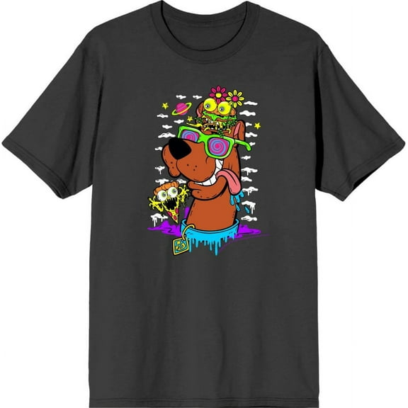Scooby-Doo Dog With Shades Men's Charcoal Crew Neck Short Sleeve Tee-XS