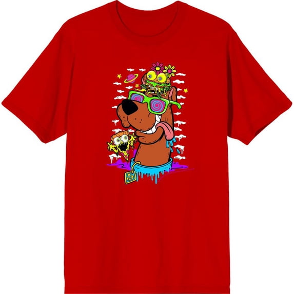 Scooby-Doo Dog With Shades Men's Red Crew Neck Short Sleeve Tee-XL