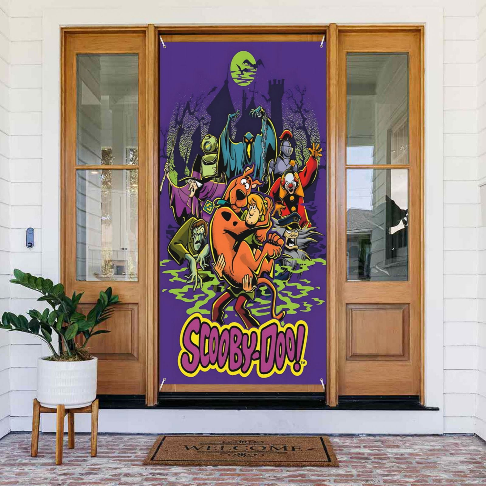 Scooby Doo Door Cover Decorations Door Banner Porch Sign Banner For Indoor Outdoor Wall Home Party Supplies 72.8 x 35.4 Inch