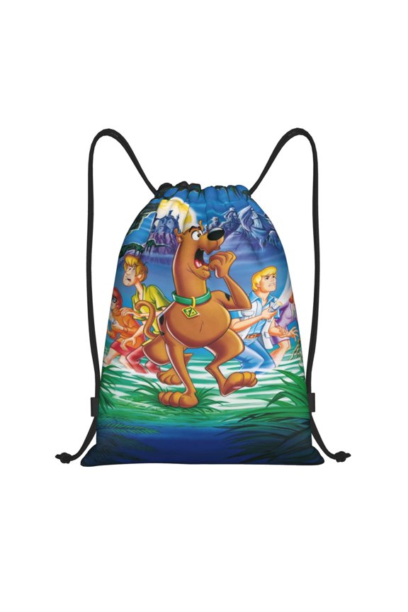 Scooby Doo Drawstring Backpack Fashion Print Waterproof String Bags Lightweight Shoulder Bag Sackpack for Sport Gym Beach Shopping Yoga Travel