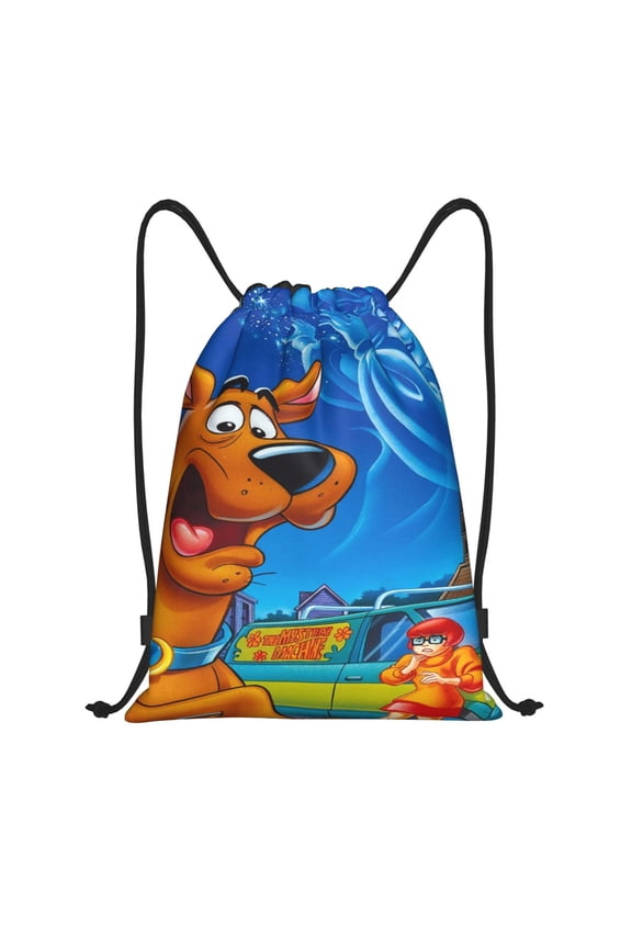 Scooby Doo Drawstring Backpack Fashion Print Waterproof String Bags Lightweight Shoulder Bag Sackpack for Sport Gym Beach Shopping Yoga Travel