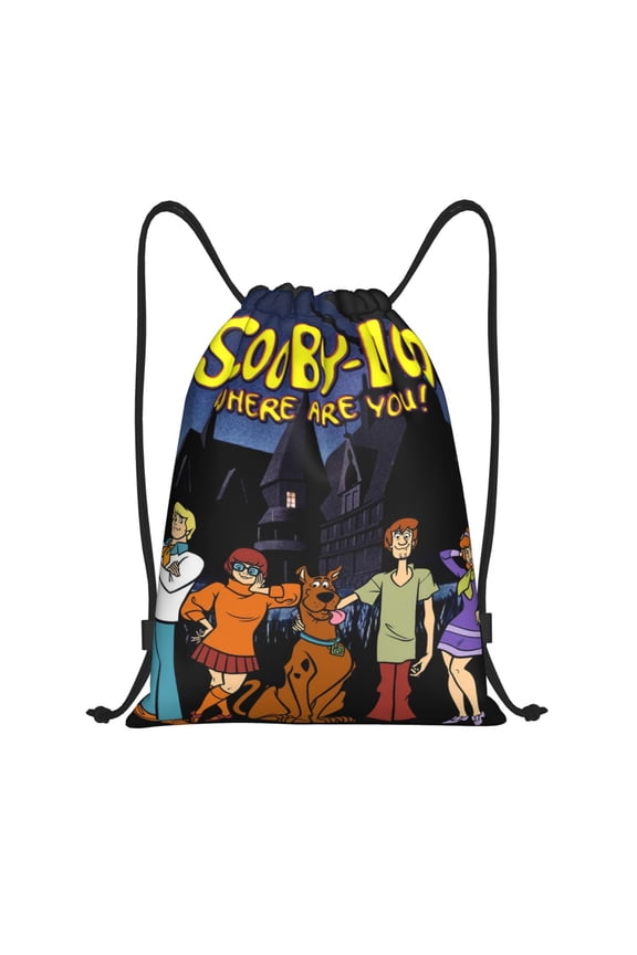 Scooby Doo Drawstring Backpack Fashion Print Waterproof String Bags Lightweight Shoulder Bag Sackpack for Sport Gym Beach Shopping Yoga Travel