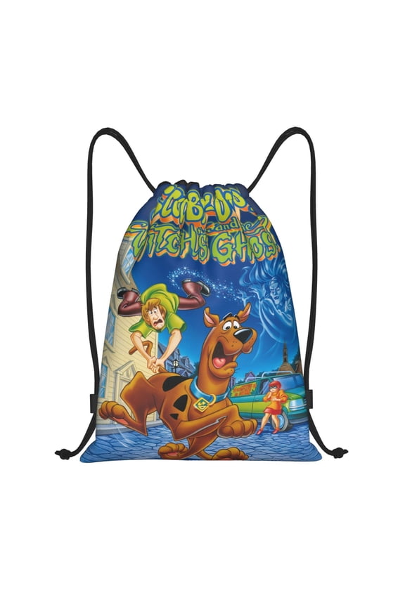 Scooby Doo Drawstring Backpack Fashion Print Waterproof String Bags Lightweight Shoulder Bag Sackpack for Sport Gym Beach Shopping Yoga Travel