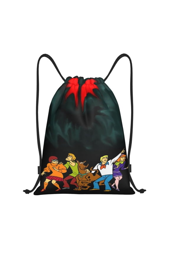 Scooby Doo Drawstring Backpack Fashion Print Waterproof String Bags Lightweight Shoulder Bag Sackpack for Sport Gym Beach Shopping Yoga Travel