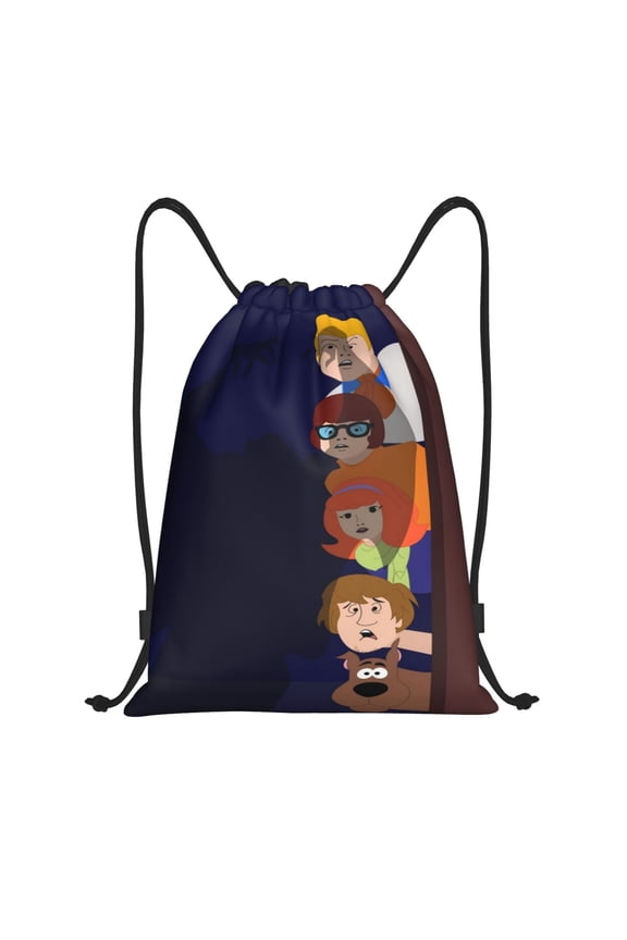 Scooby Doo Drawstring Backpack Fashion Print Waterproof String Bags Lightweight Shoulder Bag Sackpack for Sport Gym Beach Shopping Yoga Travel