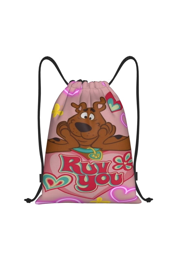 Scooby Doo Drawstring Backpack Fashion Print Waterproof String Bags Lightweight Shoulder Bag Sackpack for Sport Gym Beach Shopping Yoga Travel
