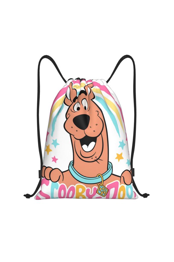 Scooby Doo Drawstring Backpack Fashion Print Waterproof String Bags Lightweight Shoulder Bag Sackpack for Sport Gym Beach Shopping Yoga Travel