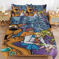 Scooby Doo Duvet Cover 3 Pcs Set Cute Kids Comforter Cover with 2 Pillowcases Luxury Soft Bedding Bedroom Decor for Teens Boys Girls, 86"x70"