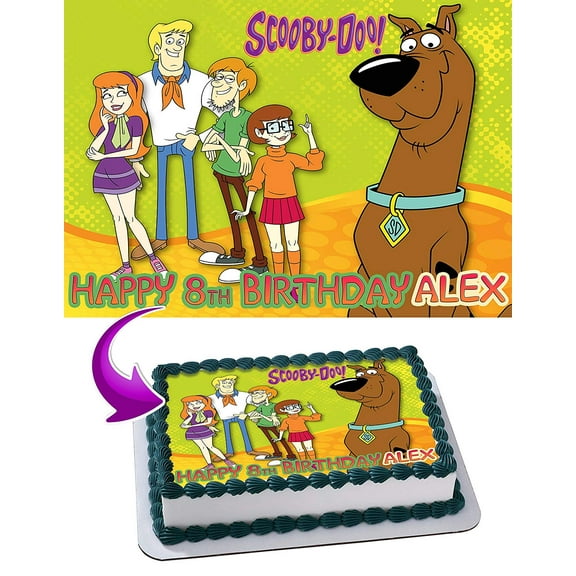 Scooby Doo - Edible Cake Topper - 11.7 x 17.5 Inches 1/2 Sheet rectangular