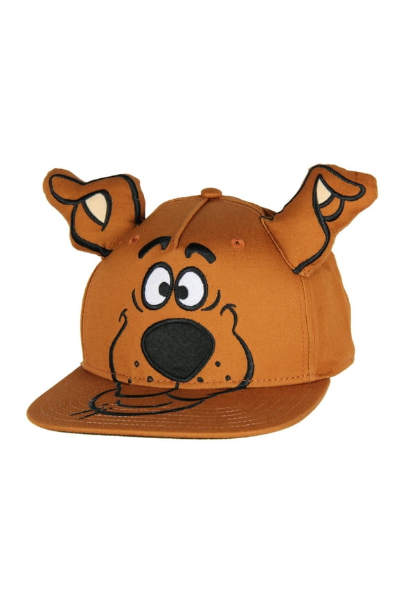 Scooby Doo Embroidered Character Face Adult Adjustable Snapback Hat Cap With 3D Ears
