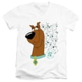 thumbnail image 1 of Scooby Doo Evolution Of Scooby Doo Adult V-Neck T-Shirt 30/1 T-Shirt White, 1 of 1