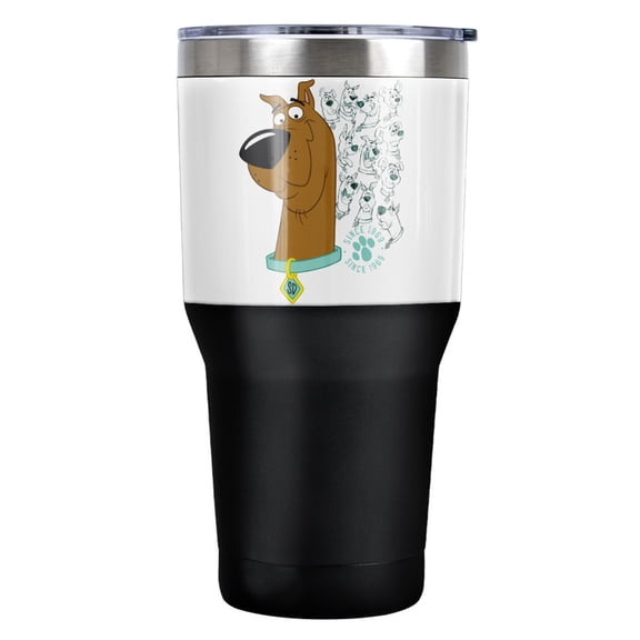 Scooby Doo Evolution of Scooby Doo Stainless Steel Tumbler 30 oz Coffee Travel Cup, Vacuum Insulated & Double Wall with Leakproof Sliding Lid