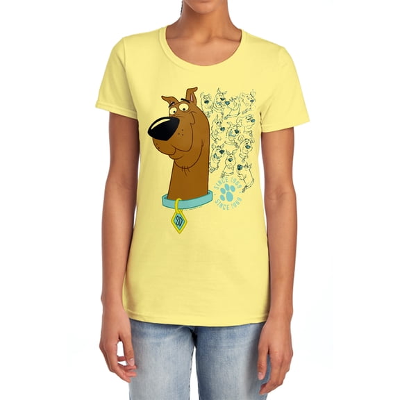 Scooby Doo Evolution of Scooby Doo Women's T Shirt, Banana, Large