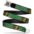 thumbnail image 1 of Scooby Doo Face Full Color Black Scooby Doo & Shaggy Pose Baked Black Green Seatbelt Belt Standard, 1 of 2