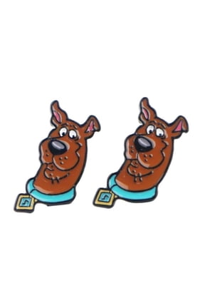 Scooby Doo Face Metal Enamel Stud Earrings