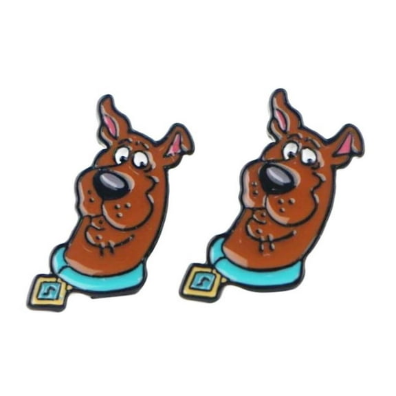 Scooby Doo Face Metal Enamel Stud Earrings