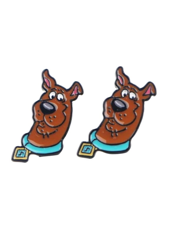 Scooby Doo Face Metal Enamel Stud Earrings