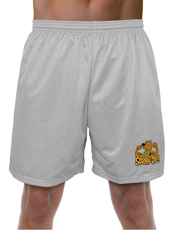 Scooby Doo! Flex Mens Lined Mesh Shorts, Silver, X-Large
