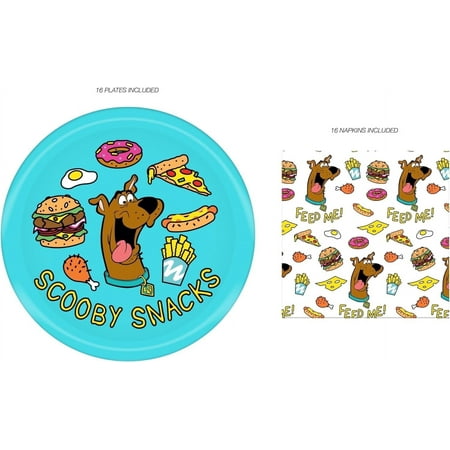 Scooby Doo Food Pattern 32ct Paper Napkin and Plate Party Pack