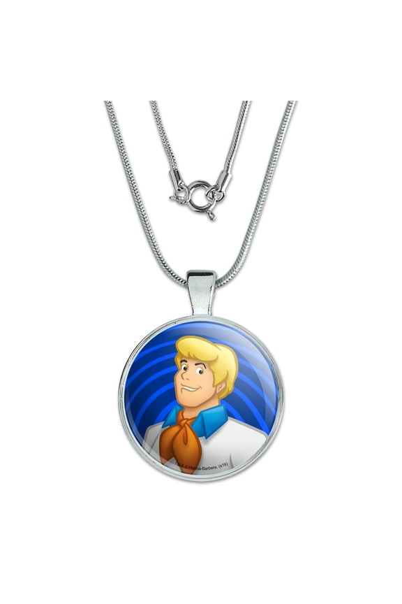 Scooby-Doo Fred Character 1" Pendant with Sterling Silver Plated Chain