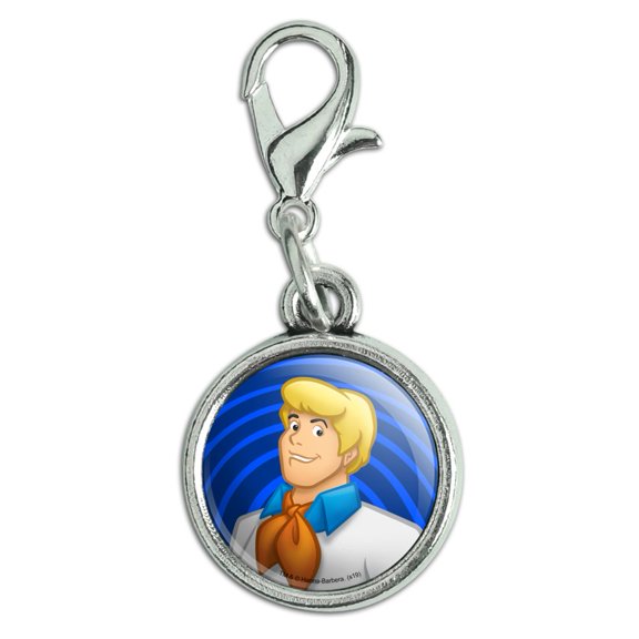 Scooby-Doo Fred Character Antiqued Bracelet Pendant Zipper Pull Charm with Lobster Clasp