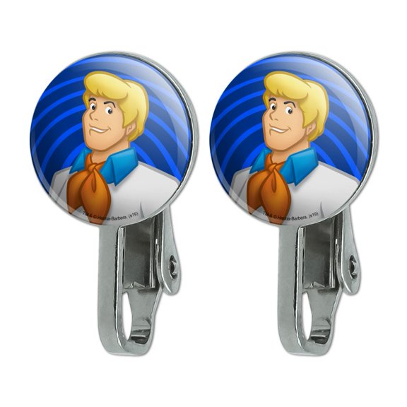Scooby-Doo Fred Character Novelty Clip-On Stud Earrings