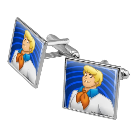 Scooby-Doo Fred Character Square Cufflink Set - Silver or Gold