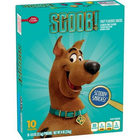 Scooby Doo Fruit Flavored Snacks, Treat Pouches, Gluten Free Snack, 10 Ct, 8 Oz - Pack of 2