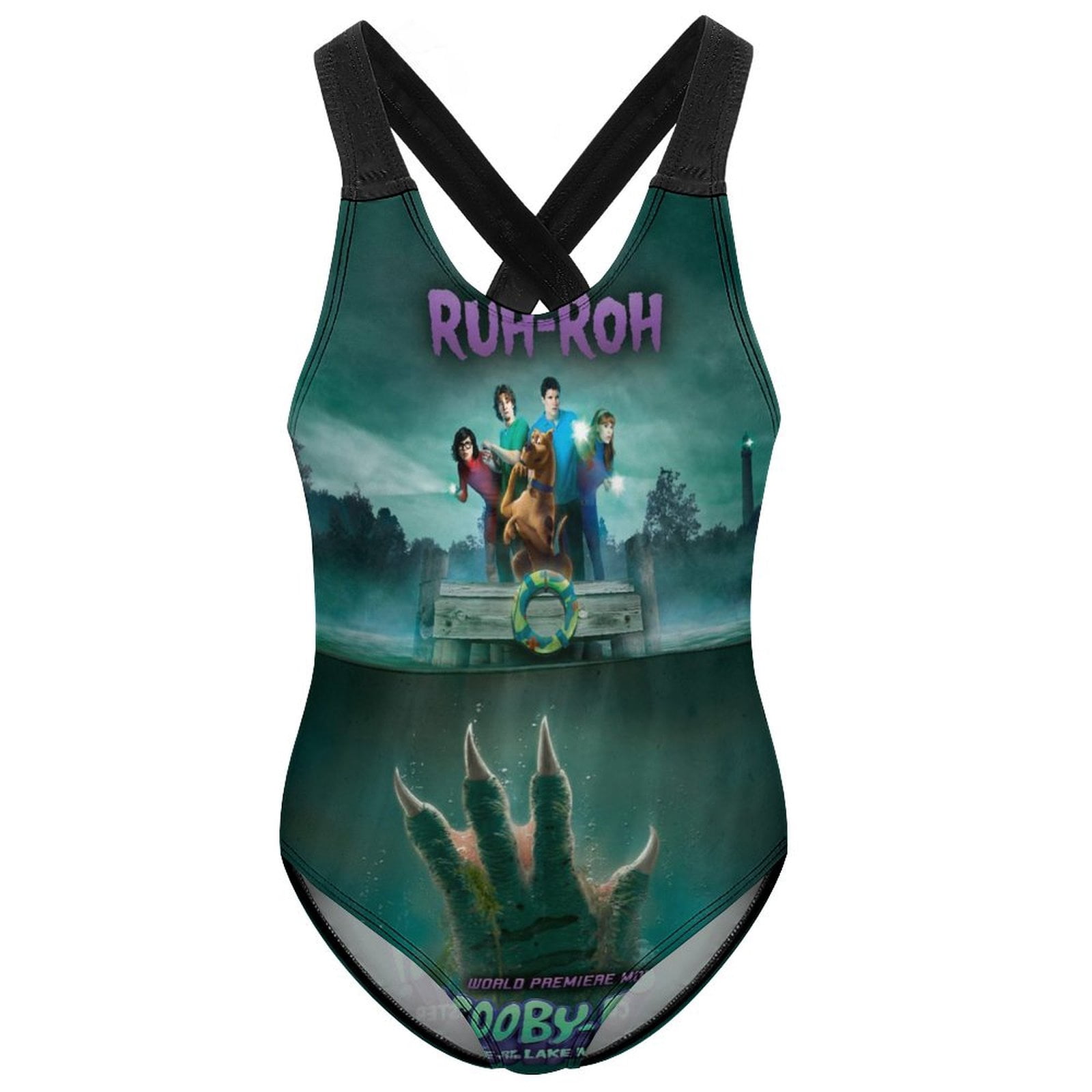 Scooby Doo Girls Swimwear Cartoon Cross Shoulder Swimsuit Bathing Suits ...