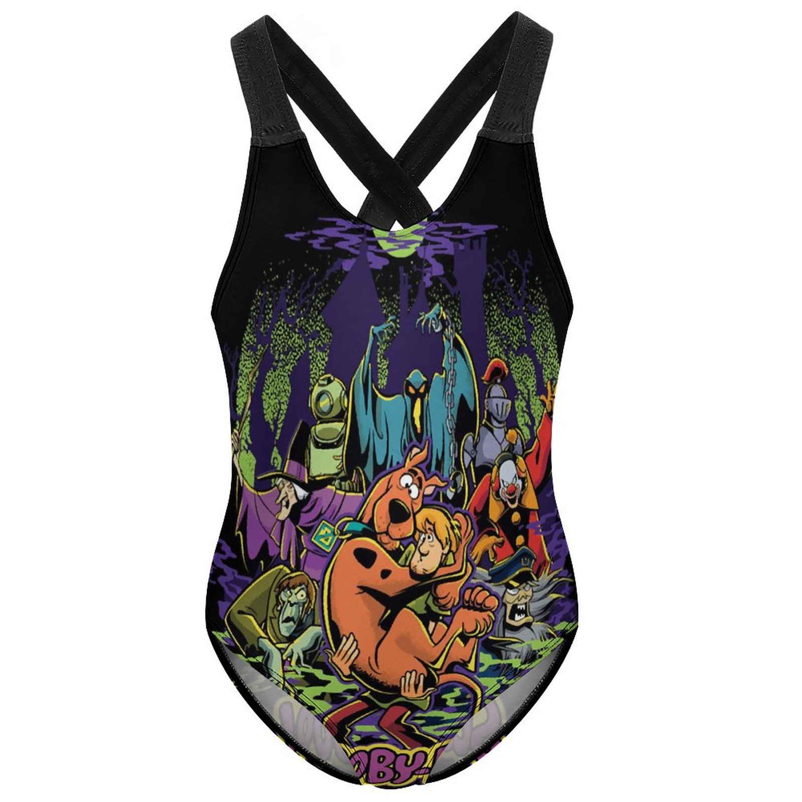 Scooby Doo Girls Swimwear Cartoon Cross Shoulder Swimsuit Bathing Suits ...