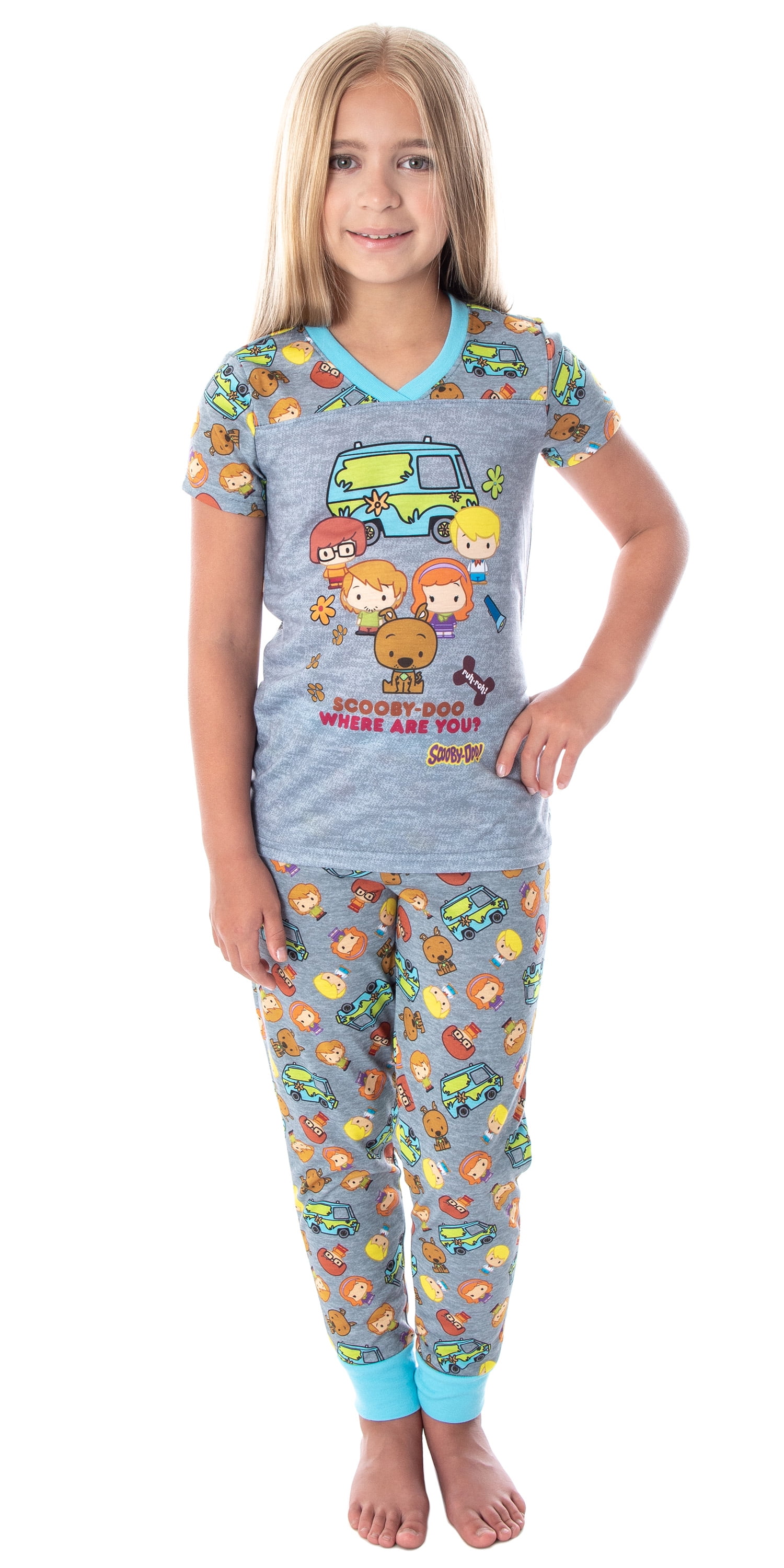 Scooby Doo Girls Pajamas Where Are You Chibi Figures Kids Pajama