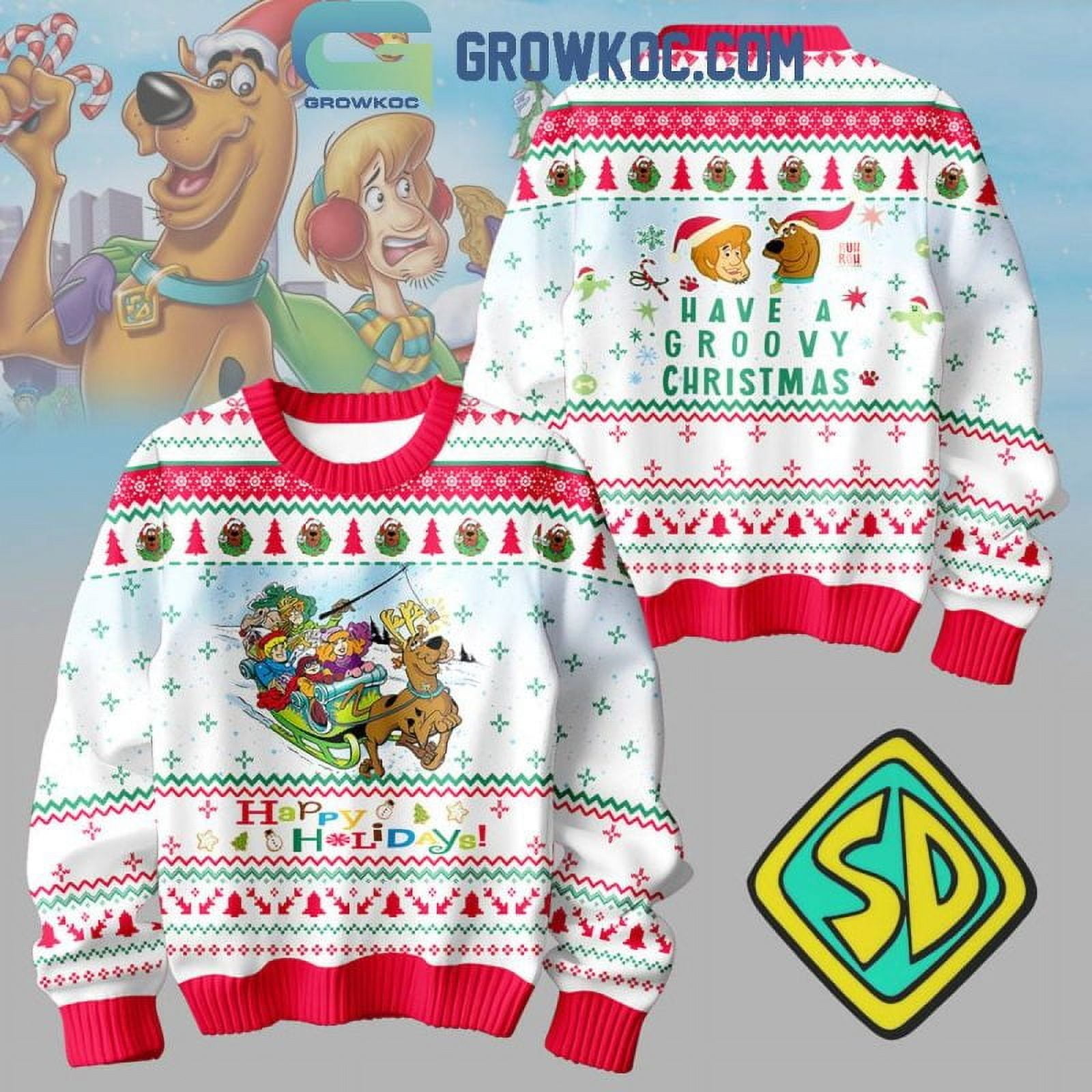 ScoobyDoo Happy Holidays Have A Groovy Christmas 2025 Ugly Sweater