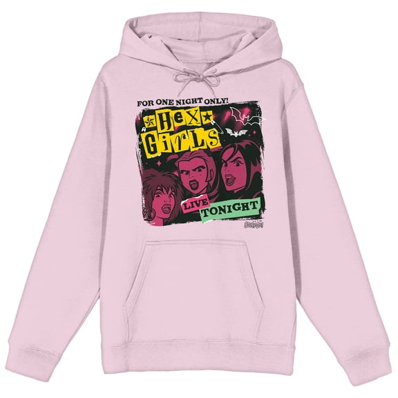 Scooby-Doo Hex Girls Concert Poster Long Sleeve Adult Cradle Pink Hooded Sweatshirt-3XL