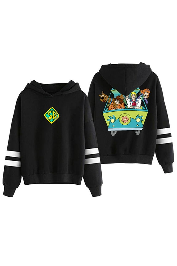 Scooby Doo Hoodie Pocketless Parallel Bars Sleeve Streetwear Women Men Hooded Sweatshirt Cartoon Clothes