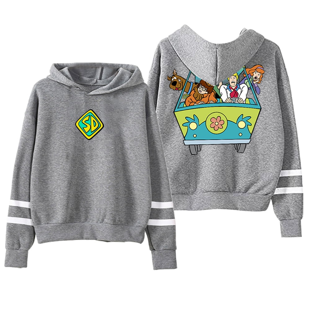 Scooby Doo Hoodie Pocketless Parallel Bars Sleeve Streetwear Women Men
