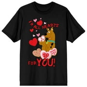 Scooby Doo "I'm All Hearts for You" Women's Black Short Sleeve Crew Neck Tee-3XL