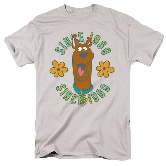 Scooby Doo In The Middle Adult 18/1 T-Shirt Silver
