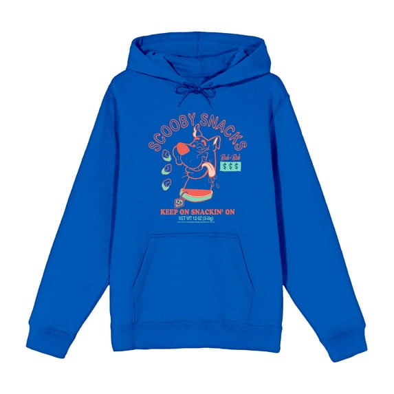 Scooby-Doo Keep On Snackin' Adult Blue Long Sleeve Hoodie-Small