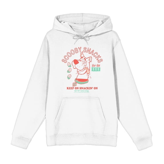 Scooby-Doo Keep On Snackin' Adult White Long Sleeve Hoodie-3XL