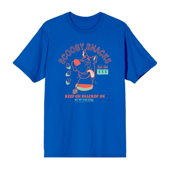 Scooby-Doo Keep On Snackin' Men's Blue Crew Neck Short Sleeve Tee-XL