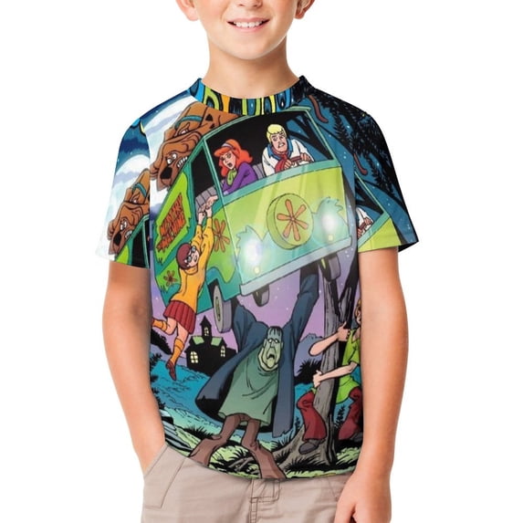 Scooby Doo Kid's T-Shirt Short Sleeve T-Shirt Tops Summer Tee Shirt for Boys Girls 140CM